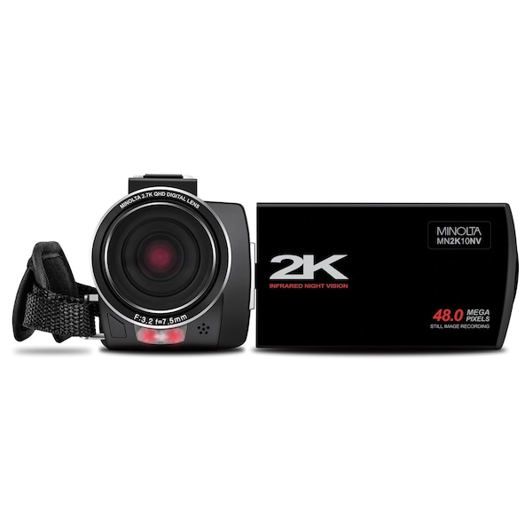 Minolta MN2K10NV 2.7K Quad HD 16x Digital Zoom IR Night Vision Video Camcorder Black MN2K10NV-BK - main